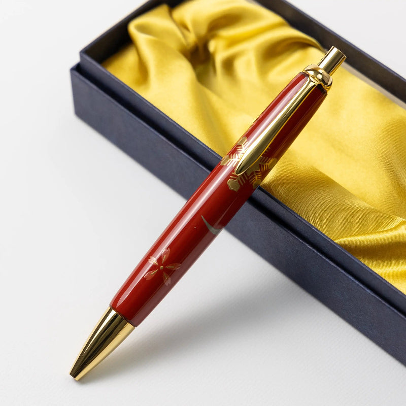 輪島塗 本うるし 珠流筆(ボールペン)雪月花(赤) – 漆陶舗 輪島塗 本うるし 珠流筆(ボールペン)雪月花(赤) – 漆陶舗