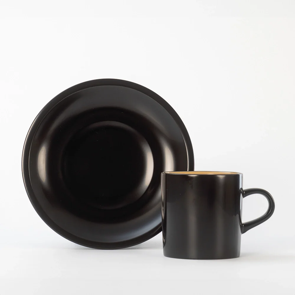 輪島塗 コーヒー椀皿 黒内白
