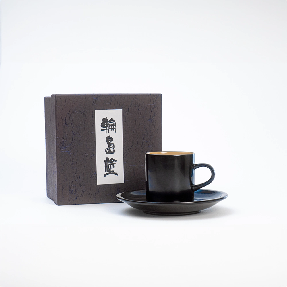 輪島塗 コーヒー椀皿 黒内白
