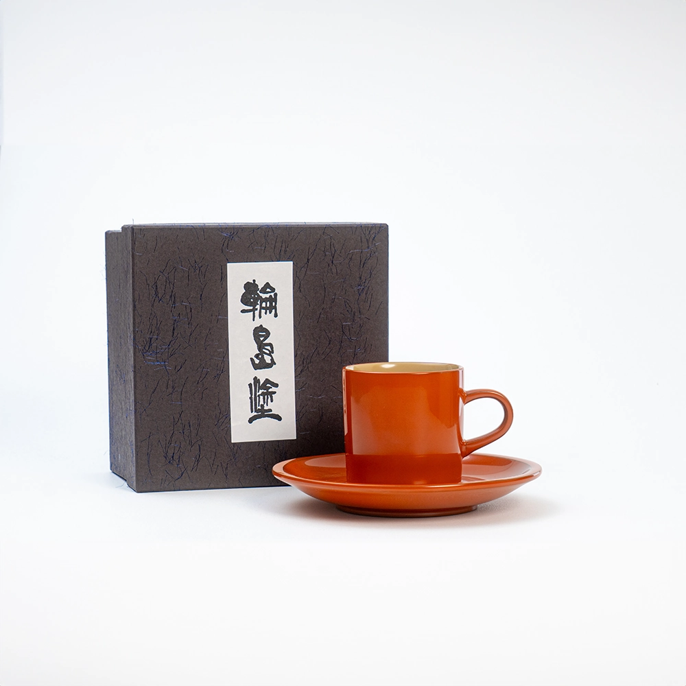 輪島塗 コーヒー椀皿 洗朱内白