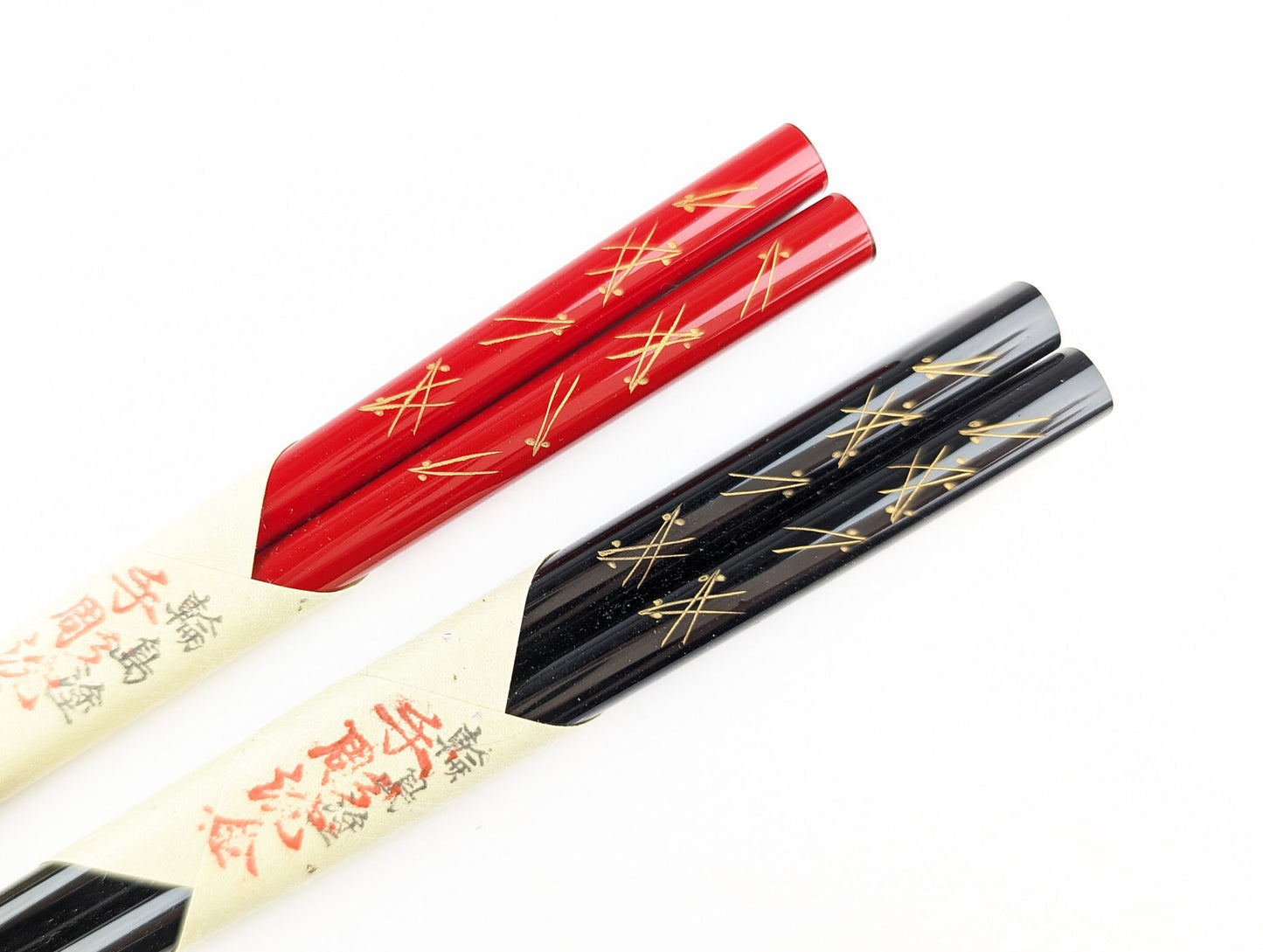 輪島箸 本うるし先乾漆沈金松葉2膳入箸