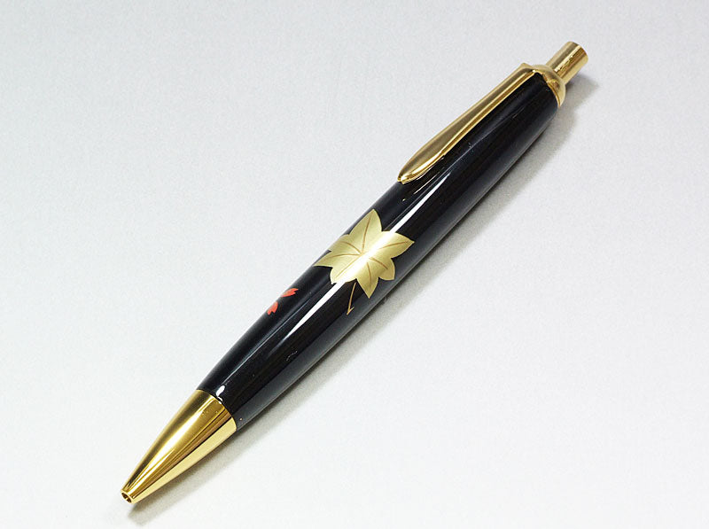 輪島塗 本うるし 珠流筆(ボールペン)春秋(黒)