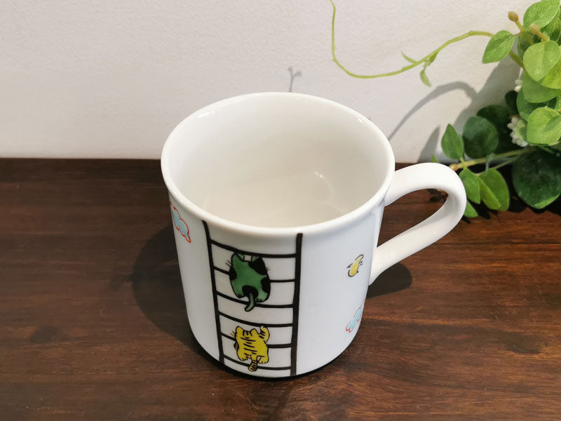 九谷焼 マグカップ ぶらさがり猫