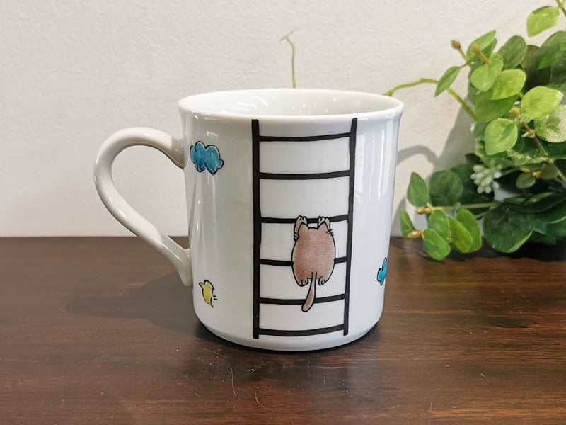 九谷焼 マグカップ ぶらさがり猫