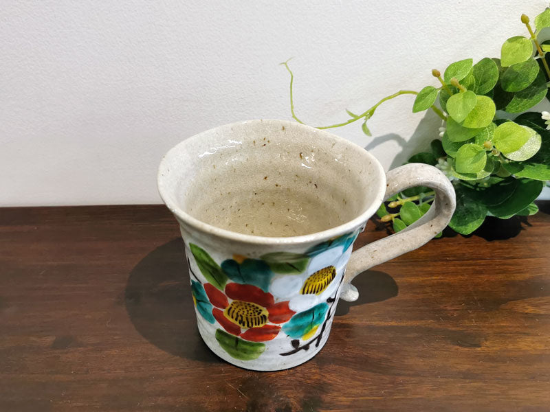 九谷焼 マグカップ 山茶花
