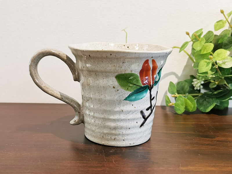 九谷焼 マグカップ 山茶花