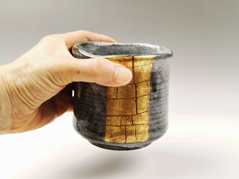 九谷焼 湯呑 金箔ライン