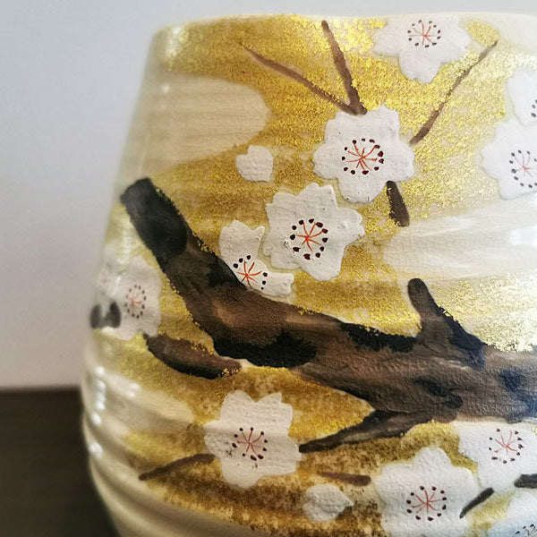 九谷焼 金箔桜紋花器
