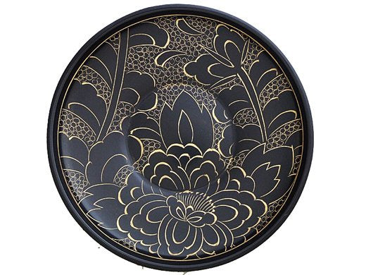 輪島塗 金牡丹沈金 茶托5枚組