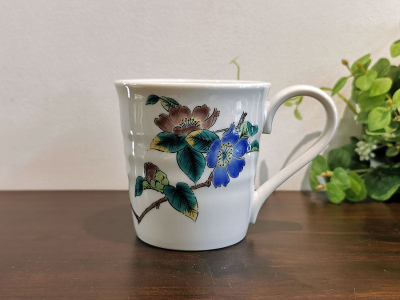 九谷焼 マグカップ 山茶花 秀山