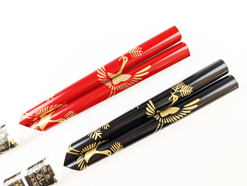 輪島箸 本うるし先乾漆松喰鶴2膳入箸