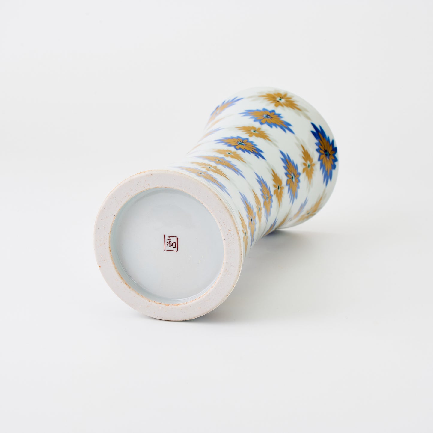 九谷焼【中田一於作】菱紋花瓶