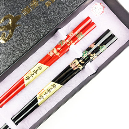 輪島箸 本うるし先乾漆春秋2膳入箸