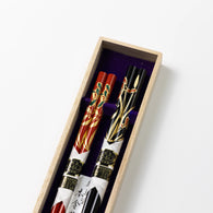 輪島箸本うるし先乾漆 蒔絵らん2膳入箸