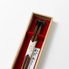 輪島塗箸 本うるし100回塗  本堆黒1膳入 (黒)