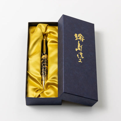 輪島塗 本うるし 珠流筆（ボールペン）秋草（黒）