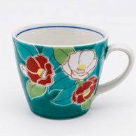 九谷焼 色絵マグカップ 四季の花 椿