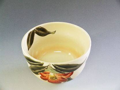 九谷焼【山田義明作】椿 抹茶碗