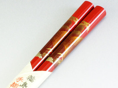 輪島箸 本うるし純金蒔絵 山水 1膳入箸