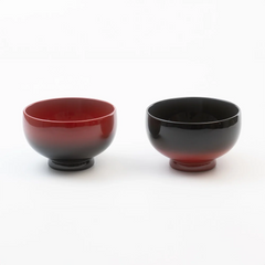 山中塗 夫婦汁椀小丸ぼかし塗