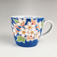 九谷焼 色絵マグカップ 四季の花 桜