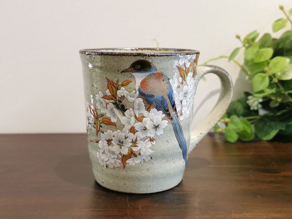 新品未使用　九谷焼 鳥と花のマグカップセット箱　山桜に鳥 九谷焼 マグカップ 山桜に鳥 – 漆陶舗あらき 輪島塗 九谷焼 山中塗