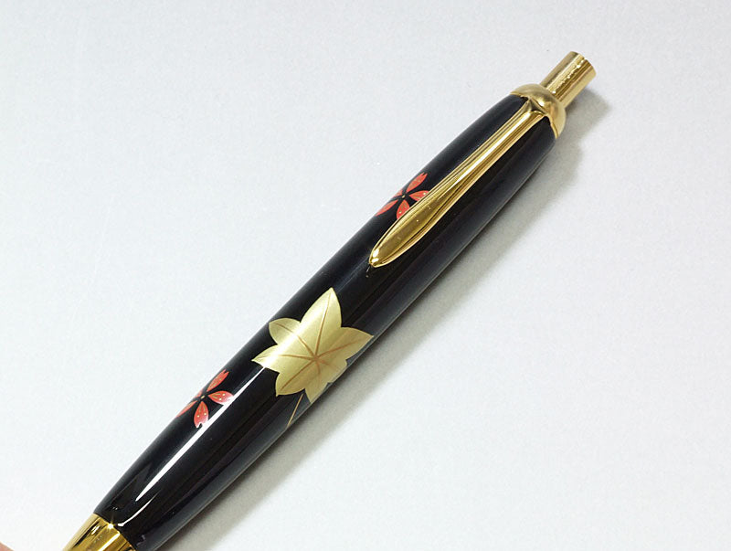 輪島塗 本うるし 珠流筆（ボールペン）春秋（黒）