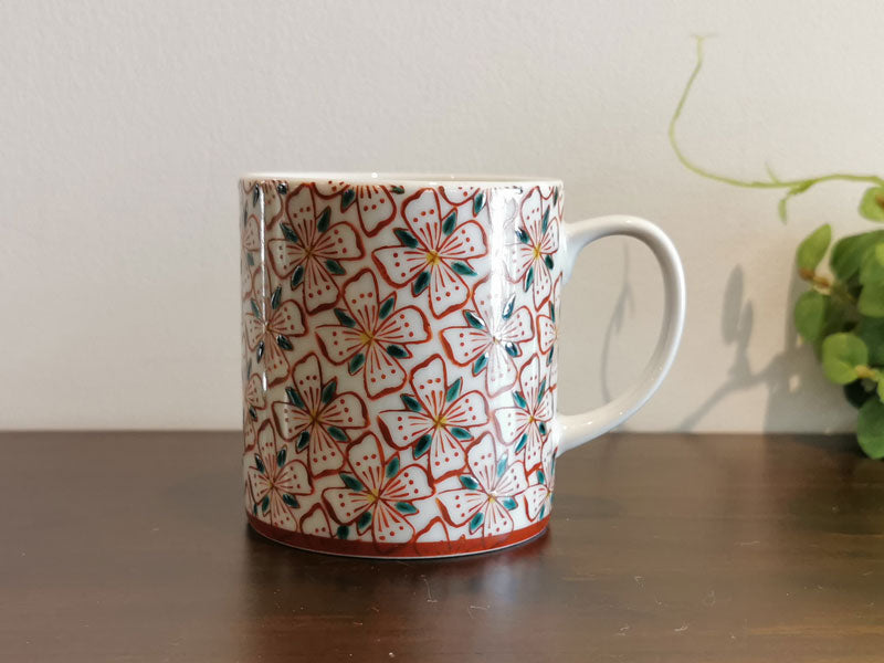 九谷焼 ペアマグカップ 花紋