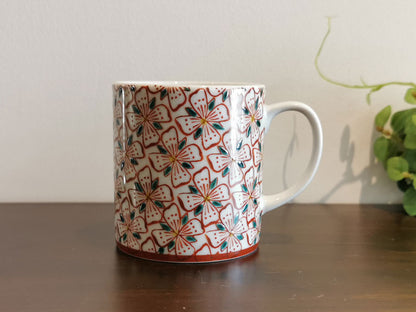 九谷焼 ペアマグカップ 花紋