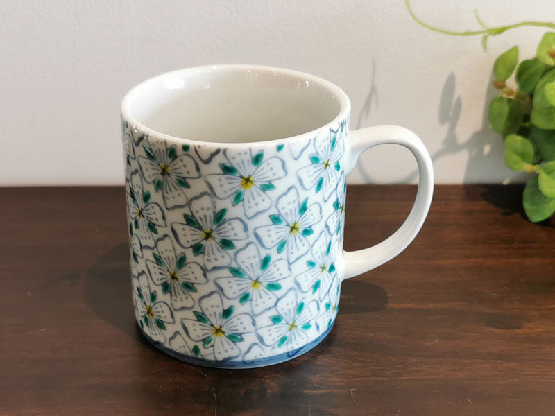 九谷焼 ペアマグカップ 花紋