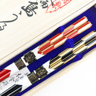 輪島箸 本うるし先乾漆矢羽根2膳入箸