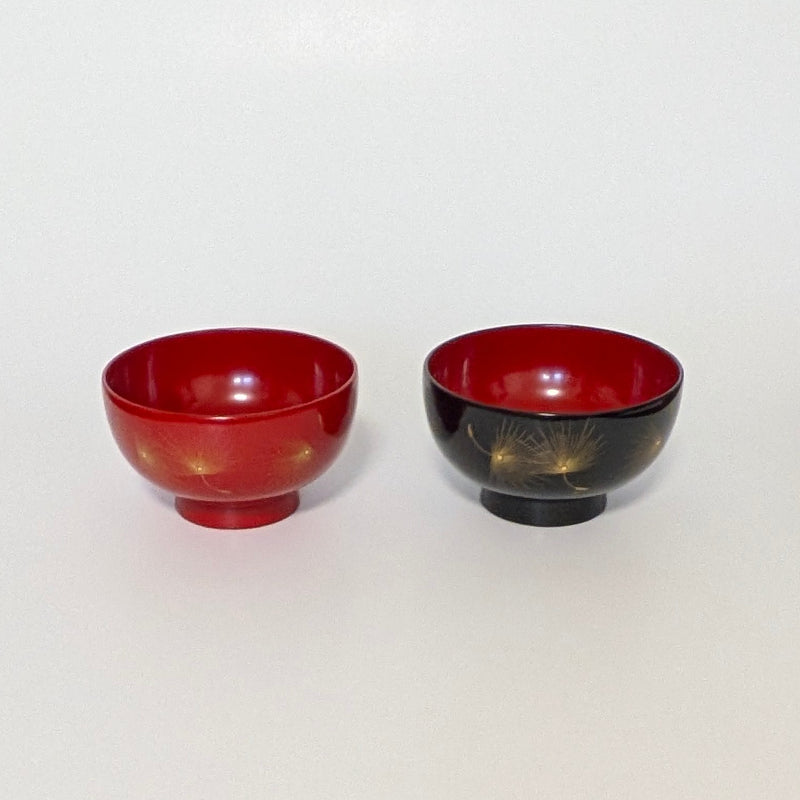 輪島塗  夫婦椀 飛花沈金