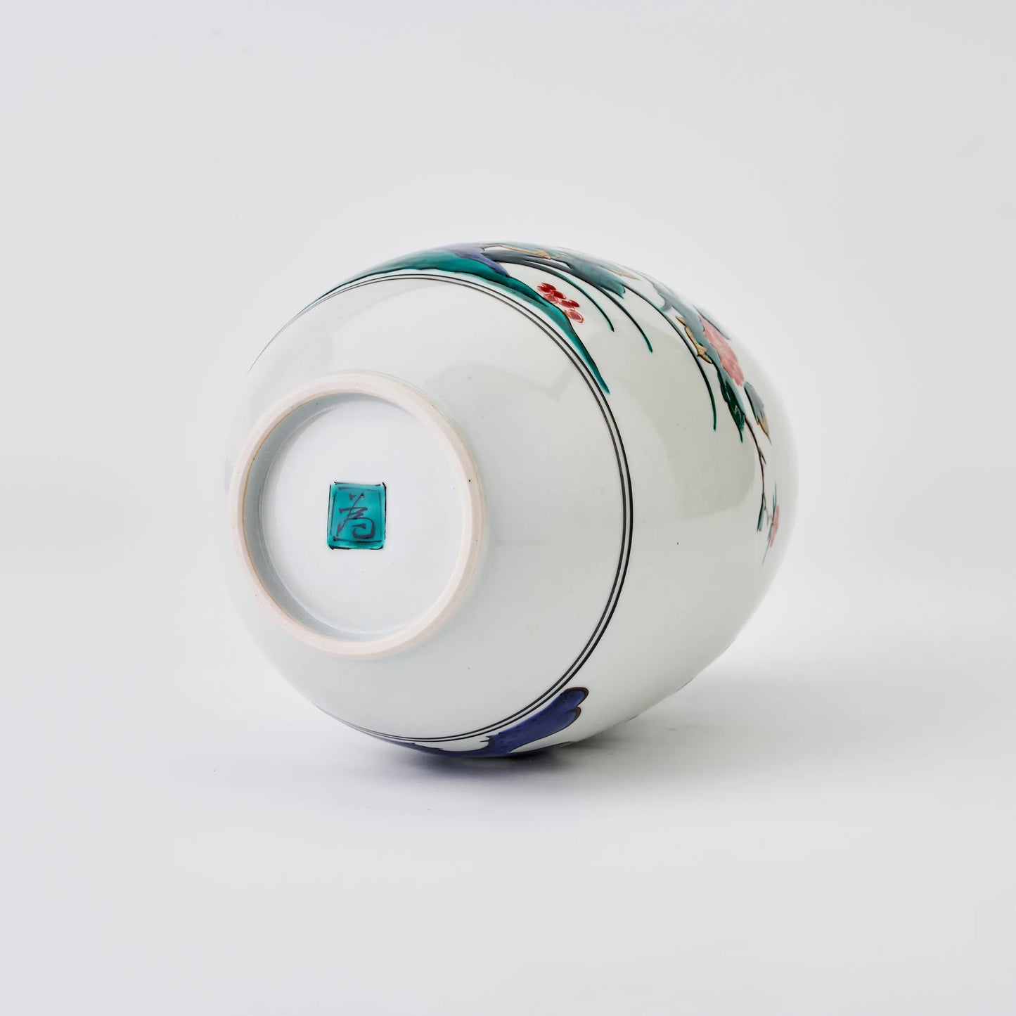 九谷焼【三ツ井為吉作】色絵花鳥花生