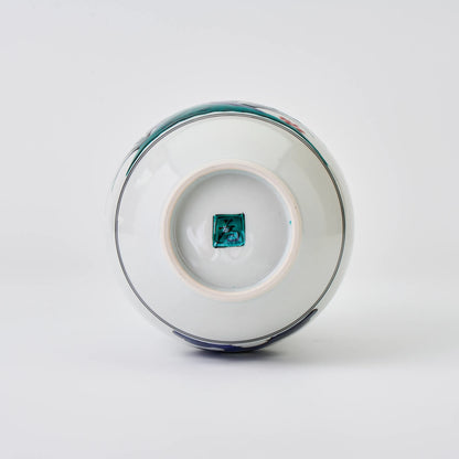 九谷焼【三ツ井為吉作】色絵花鳥花生