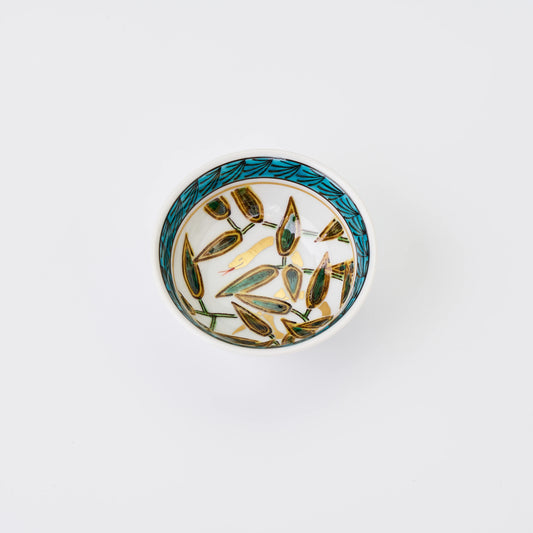 九谷焼【武腰一憲作】色絵巳ノ図盃