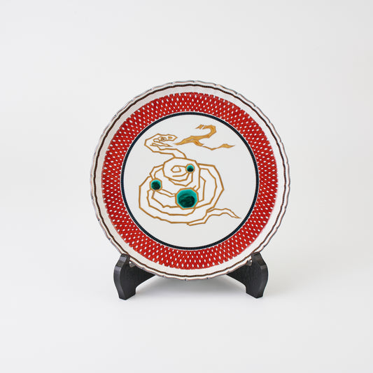 九谷焼【山岸大成作】巳飾皿