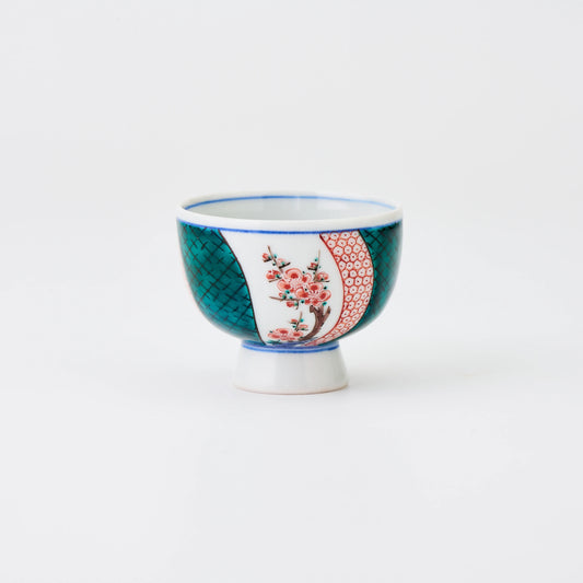 九谷焼【三ツ井為吉作】色絵松竹梅ぐい呑