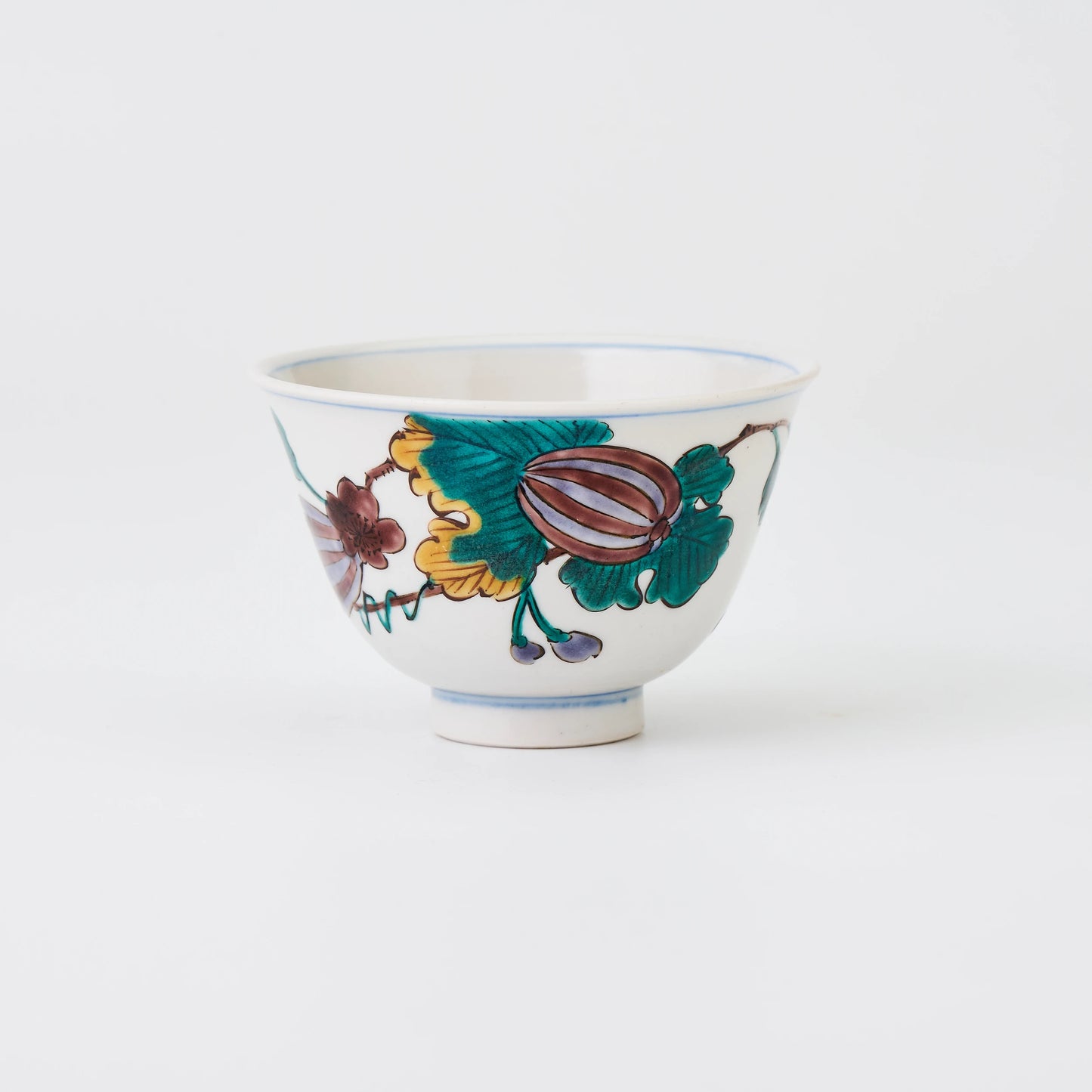 九谷焼【三ツ井為吉作】色絵瓜茶碗5客揃