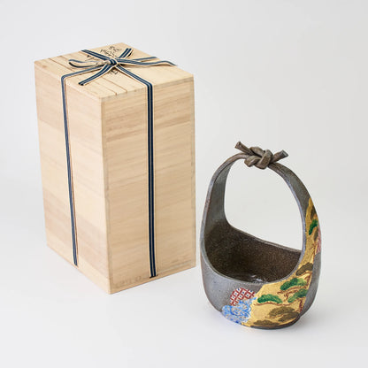 手付練込松竹梅鉢