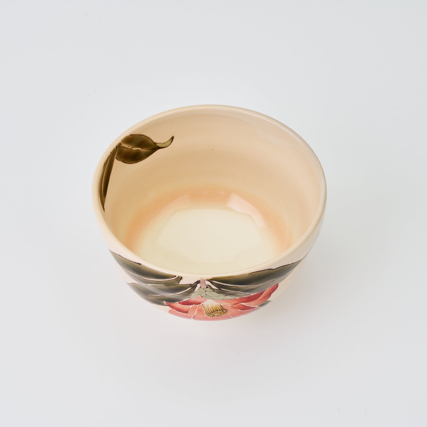 九谷焼【山田義明作】椿 抹茶碗