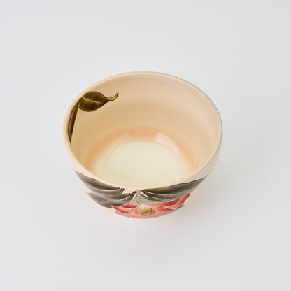 九谷焼【山田義明作】椿 抹茶碗