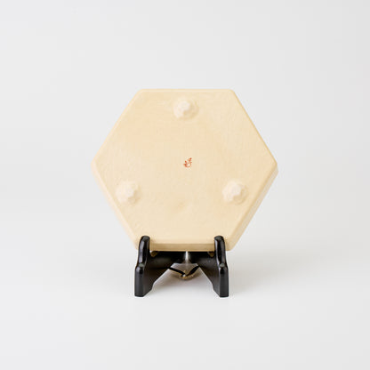 九谷焼【福田良則作】松竹梅六角皿