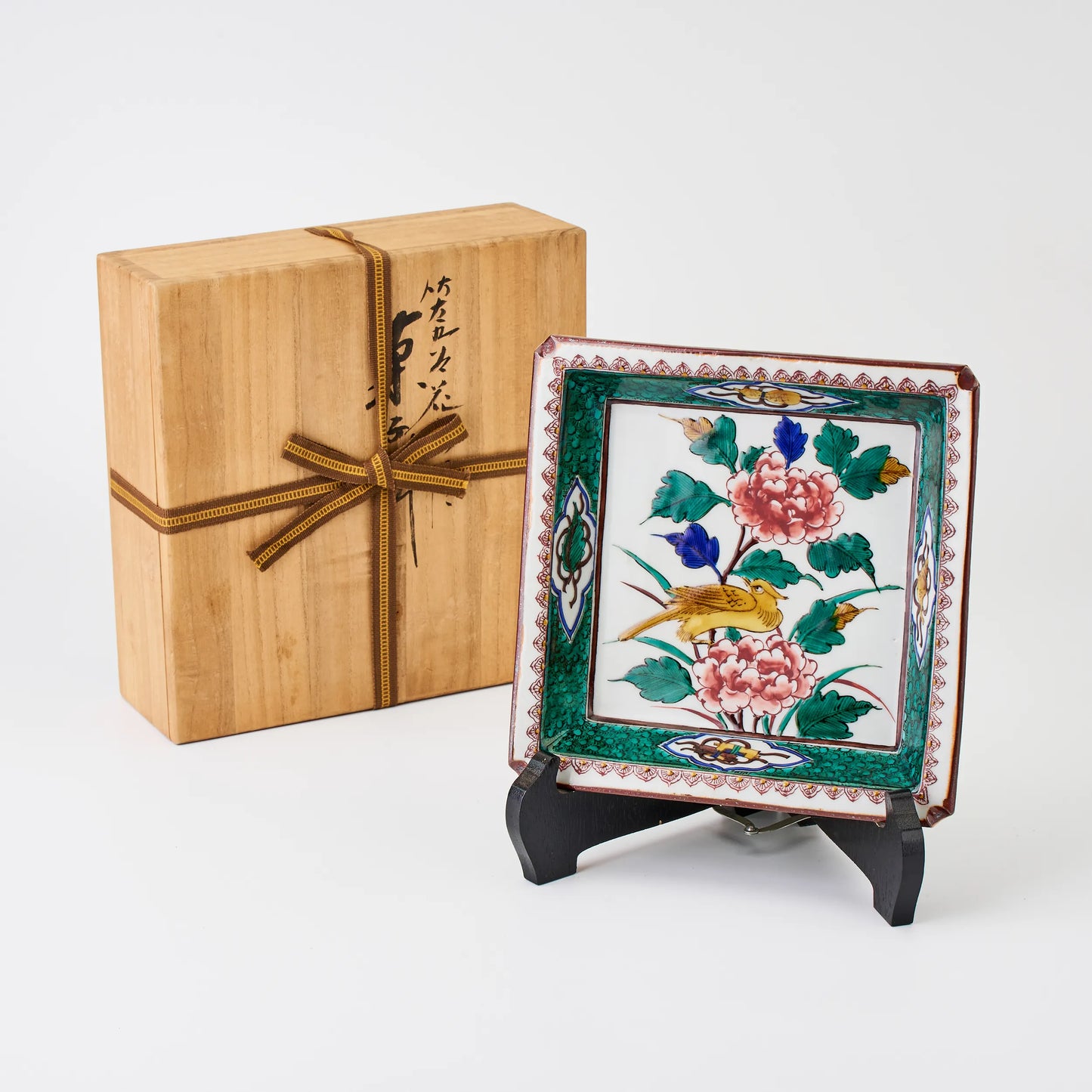 九谷焼【浅蔵五十吉作】古九谷角皿(菓子鉢）