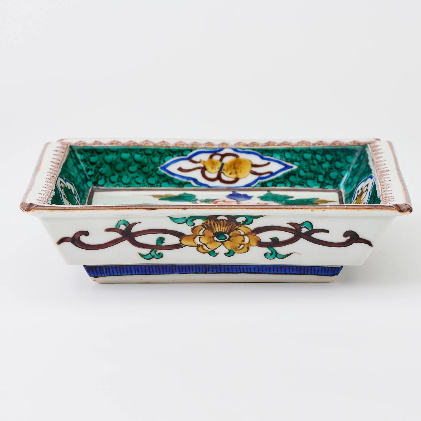 九谷焼【浅蔵五十吉作】古九谷角皿(菓子鉢）