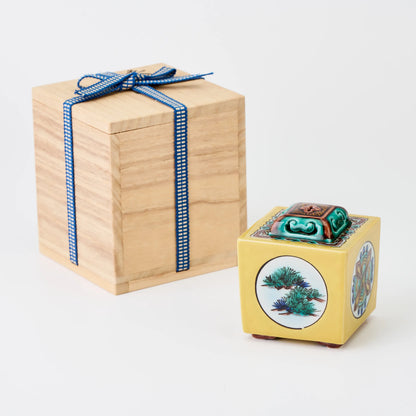 九谷焼【浅蔵五十吉作】彩磁彩二雅譜角香炉