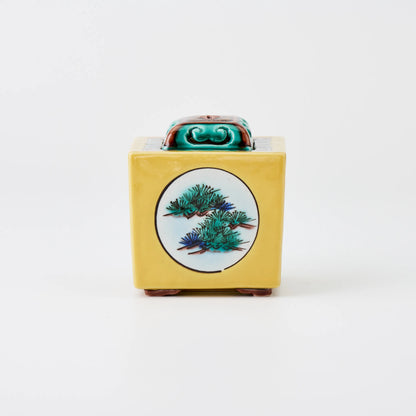 九谷焼【浅蔵五十吉作】彩磁彩二雅譜角香炉